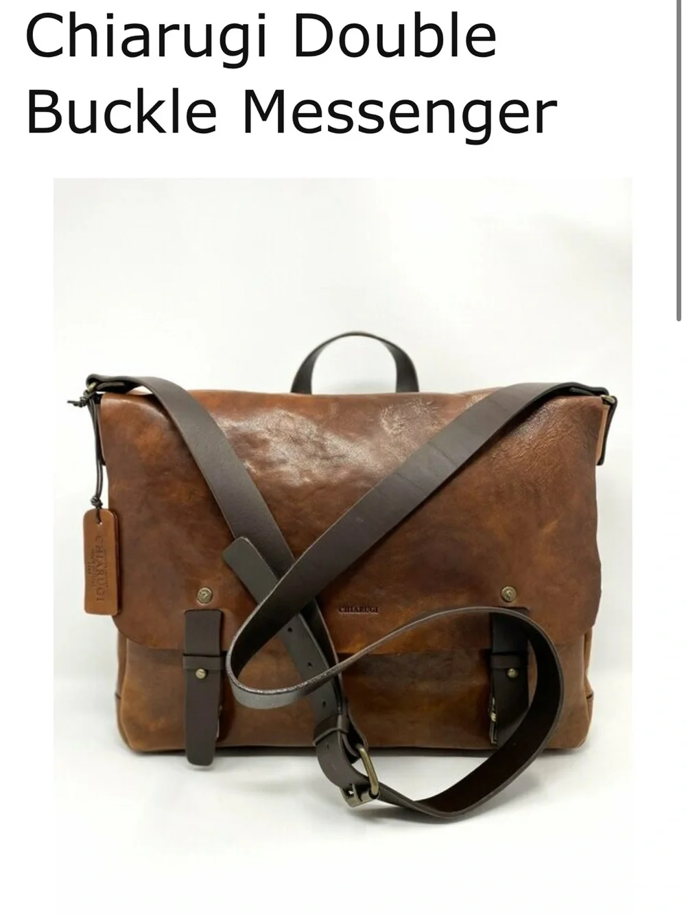 Tan Genuine Leather Messenger Bag - Florence, Italy